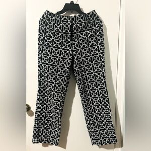 Talbots Women’s Velvet Geometric Circle Print, High Rise Stretch, Size 8P